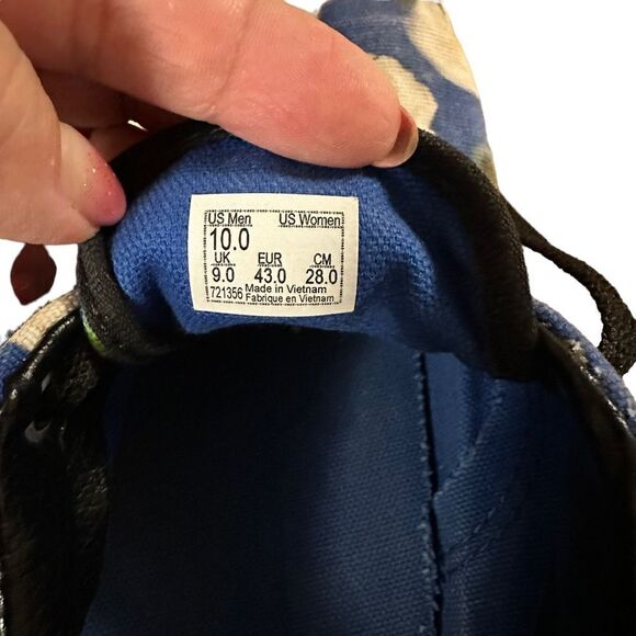 Vans ~ Blue Canvas Floral Print lace up Sneakers ~ size 10 - Picture 12 of 13